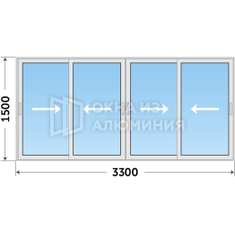 Раздвижное окно для веранды из алюминия AL-105